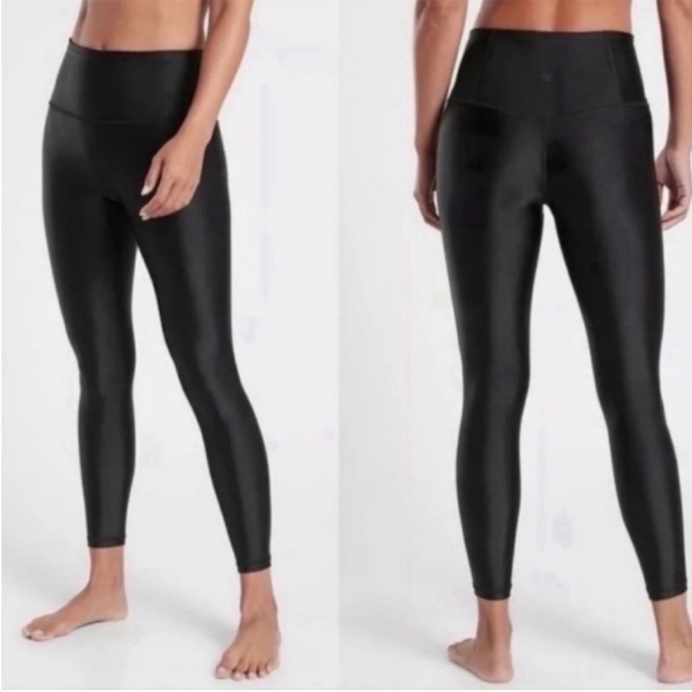 Athleta Elation Shine Tight High Rise Leggings Size Small Black